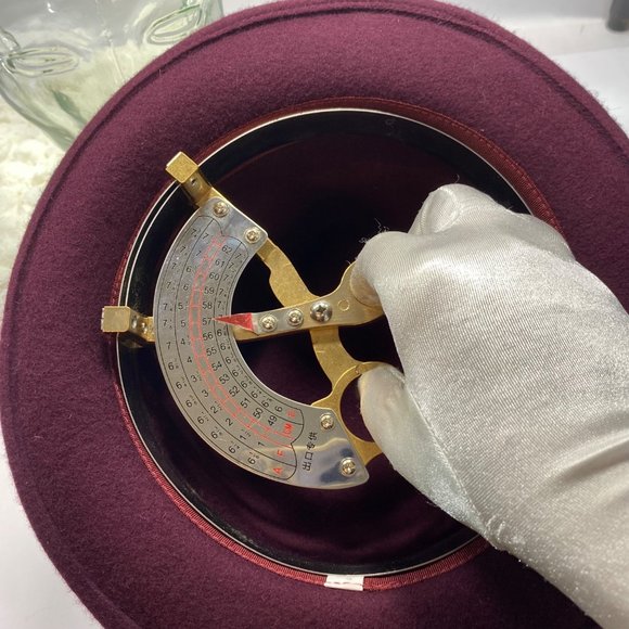 Burgundy Deep Red Wool Fedora with Black Grosgrain Ribbon Band - Picture 7 of 11